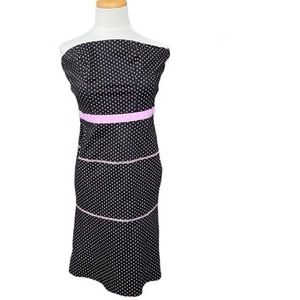 NWT Speechless Dress Strapless Polka Dots Juniors Black Pink